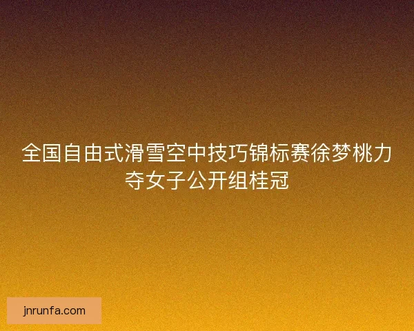 全国自由式滑雪空中技巧锦标赛徐梦桃力夺女子公开组桂冠